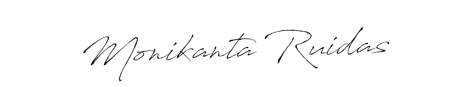 How to make Monikanta Ruidas name signature. Use Antro_Vectra style for creating short signs online. This is the latest handwritten sign. Monikanta Ruidas signature style 6 images and pictures png