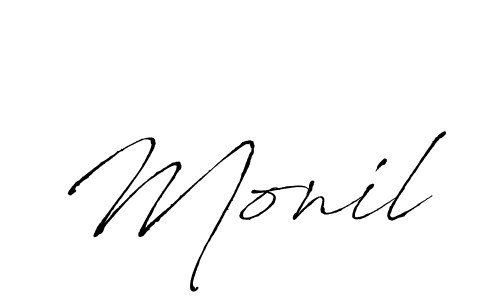 Monil stylish signature style. Best Handwritten Sign (Antro_Vectra) for my name. Handwritten Signature Collection Ideas for my name Monil. Monil signature style 6 images and pictures png