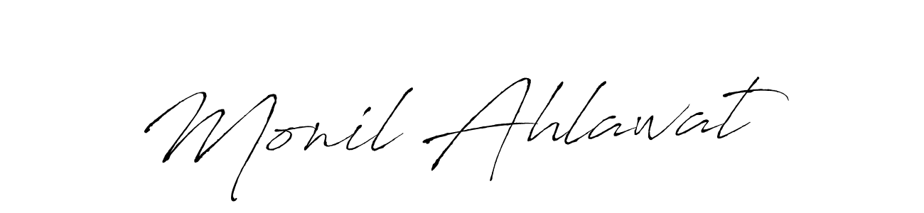 You should practise on your own different ways (Antro_Vectra) to write your name (Monil Ahlawat) in signature. don't let someone else do it for you. Monil Ahlawat signature style 6 images and pictures png