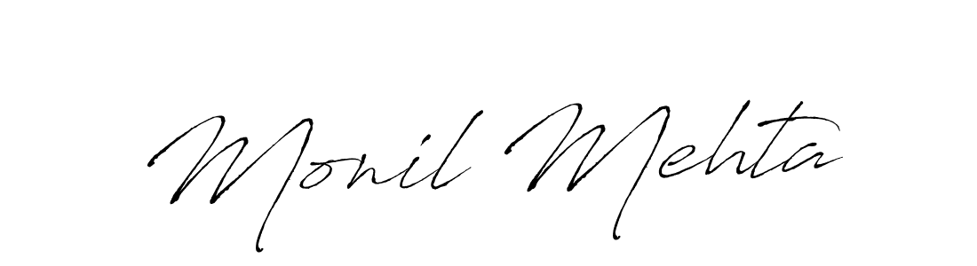 How to make Monil Mehta signature? Antro_Vectra is a professional autograph style. Create handwritten signature for Monil Mehta name. Monil Mehta signature style 6 images and pictures png