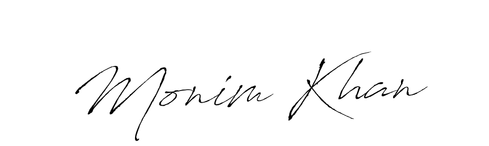 Also You can easily find your signature by using the search form. We will create Monim Khan name handwritten signature images for you free of cost using Antro_Vectra sign style. Monim Khan signature style 6 images and pictures png