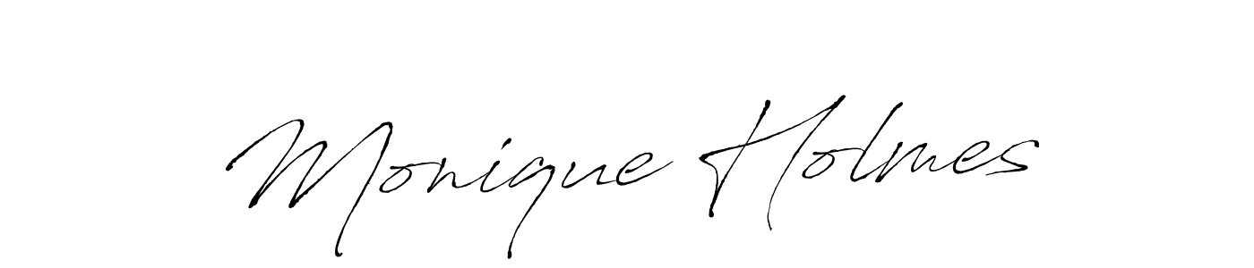 Make a beautiful signature design for name Monique Holmes. With this signature (Antro_Vectra) style, you can create a handwritten signature for free. Monique Holmes signature style 6 images and pictures png