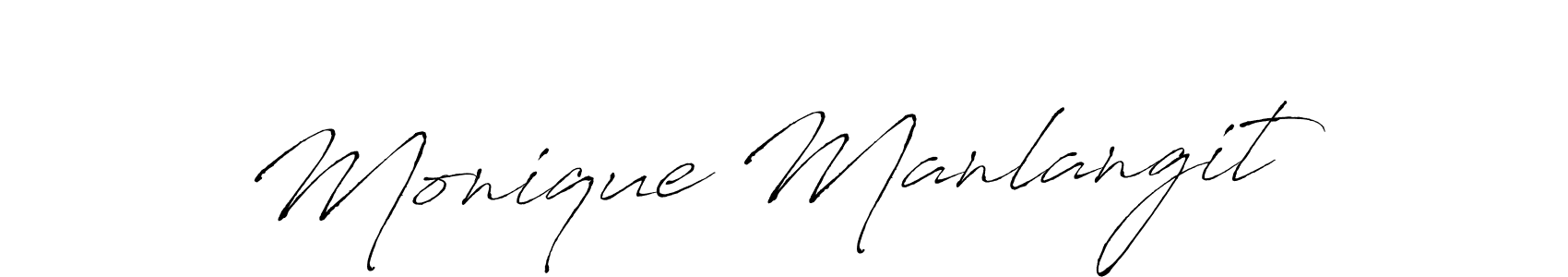 How to make Monique Manlangit signature? Antro_Vectra is a professional autograph style. Create handwritten signature for Monique Manlangit name. Monique Manlangit signature style 6 images and pictures png