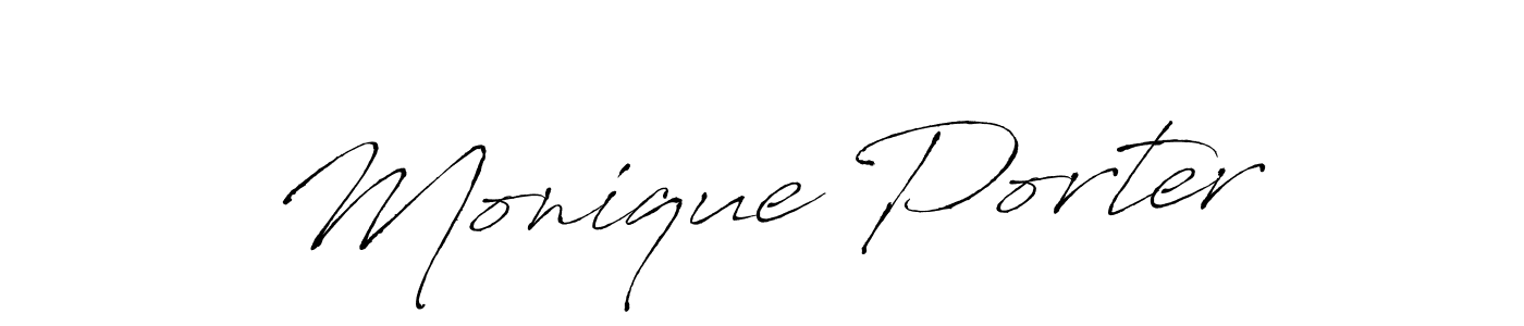 Monique Porter stylish signature style. Best Handwritten Sign (Antro_Vectra) for my name. Handwritten Signature Collection Ideas for my name Monique Porter. Monique Porter signature style 6 images and pictures png