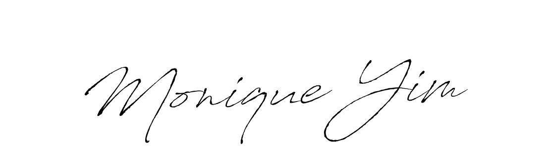 The best way (Antro_Vectra) to make a short signature is to pick only two or three words in your name. The name Monique Yim include a total of six letters. For converting this name. Monique Yim signature style 6 images and pictures png