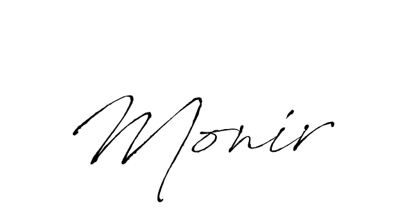 Create a beautiful signature design for name Monir . With this signature (Antro_Vectra) fonts, you can make a handwritten signature for free. Monir  signature style 6 images and pictures png