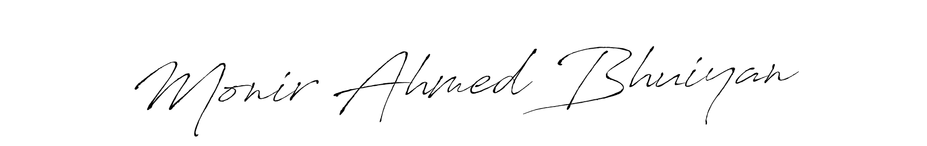 if you are searching for the best signature style for your name Monir Ahmed Bhuiyan. so please give up your signature search. here we have designed multiple signature styles  using Antro_Vectra. Monir Ahmed Bhuiyan signature style 6 images and pictures png