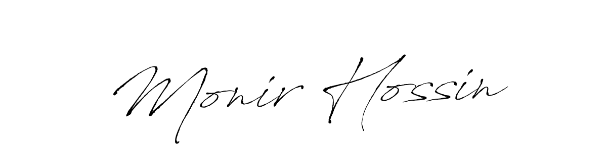 Create a beautiful signature design for name Monir Hossin. With this signature (Antro_Vectra) fonts, you can make a handwritten signature for free. Monir Hossin signature style 6 images and pictures png