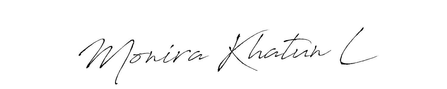 if you are searching for the best signature style for your name Monira Khatun L. so please give up your signature search. here we have designed multiple signature styles  using Antro_Vectra. Monira Khatun L signature style 6 images and pictures png