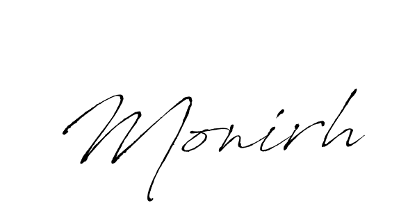 Use a signature maker to create a handwritten signature online. With this signature software, you can design (Antro_Vectra) your own signature for name Monirh. Monirh signature style 6 images and pictures png