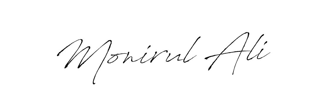 Make a beautiful signature design for name Monirul Ali. With this signature (Antro_Vectra) style, you can create a handwritten signature for free. Monirul Ali signature style 6 images and pictures png