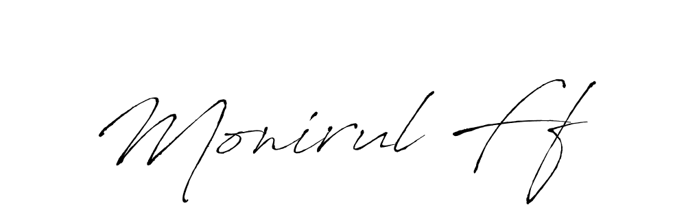 The best way (Antro_Vectra) to make a short signature is to pick only two or three words in your name. The name Monirul Ff include a total of six letters. For converting this name. Monirul Ff signature style 6 images and pictures png