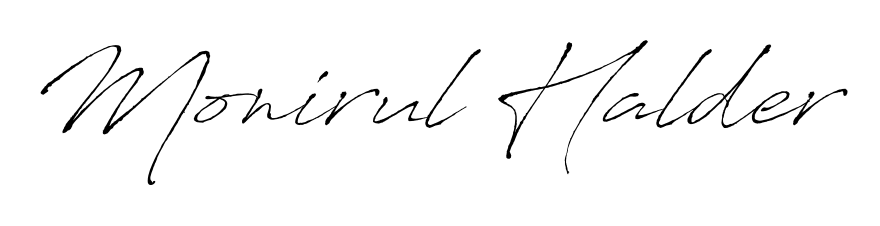 Looking for an artistic signature for Monirul Halder? The Antro_Vectra calligraphy style gives a sophisticated flow suitable for business cards and emails. Monirul Halder signature style 6 images and pictures png