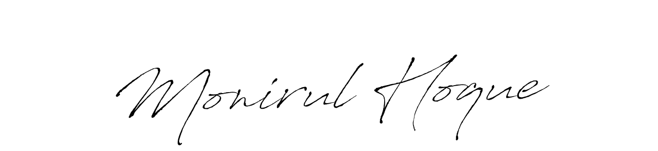 Use a signature maker to create a handwritten signature online. With this signature software, you can design (Antro_Vectra) your own signature for name Monirul Hoque. Monirul Hoque signature style 6 images and pictures png