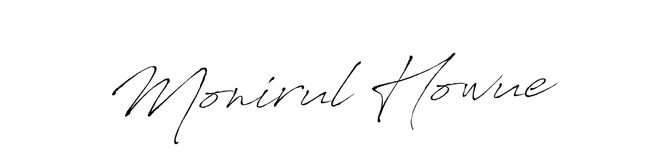 How to make Monirul Howue name signature. Use Antro_Vectra style for creating short signs online. This is the latest handwritten sign. Monirul Howue signature style 6 images and pictures png