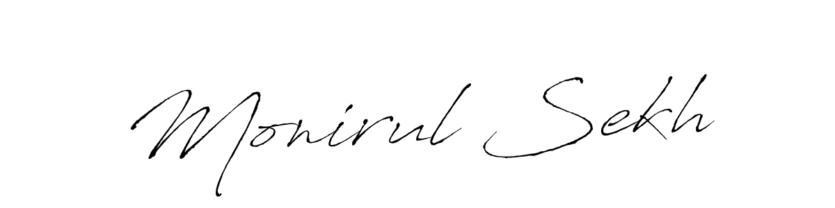 How to make Monirul Sekh name signature. Use Antro_Vectra style for creating short signs online. This is the latest handwritten sign. Monirul Sekh signature style 6 images and pictures png