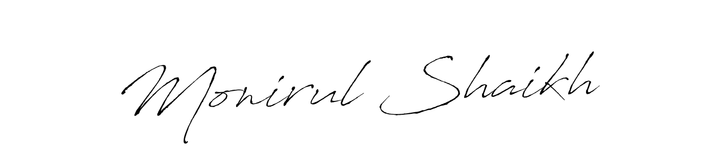 The best way (Antro_Vectra) to make a short signature is to pick only two or three words in your name. The name Monirul Shaikh include a total of six letters. For converting this name. Monirul Shaikh signature style 6 images and pictures png