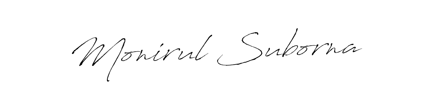 It looks lik you need a new signature style for name Monirul Suborna. Design unique handwritten (Antro_Vectra) signature with our free signature maker in just a few clicks. Monirul Suborna signature style 6 images and pictures png