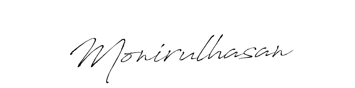 Design your own signature with our free online signature maker. With this signature software, you can create a handwritten (Antro_Vectra) signature for name Monirulhasan. Monirulhasan signature style 6 images and pictures png