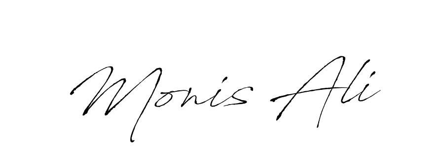 How to make Monis Ali name signature. Use Antro_Vectra style for creating short signs online. This is the latest handwritten sign. Monis Ali signature style 6 images and pictures png