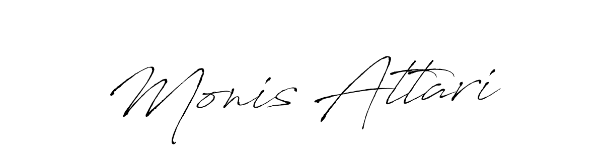 Design your own signature with our free online signature maker. With this signature software, you can create a handwritten (Antro_Vectra) signature for name Monis Attari. Monis Attari signature style 6 images and pictures png