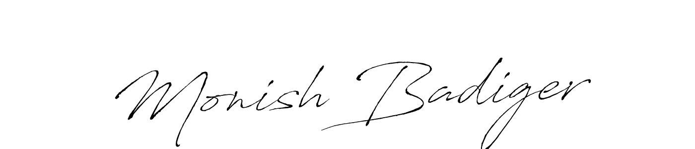 It looks lik you need a new signature style for name Monish Badiger. Design unique handwritten (Antro_Vectra) signature with our free signature maker in just a few clicks. Monish Badiger signature style 6 images and pictures png