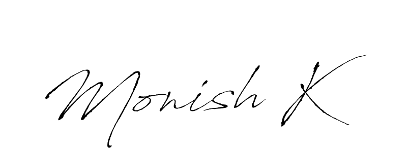 How to Draw Monish K signature style? Antro_Vectra is a latest design signature styles for name Monish K. Monish K signature style 6 images and pictures png