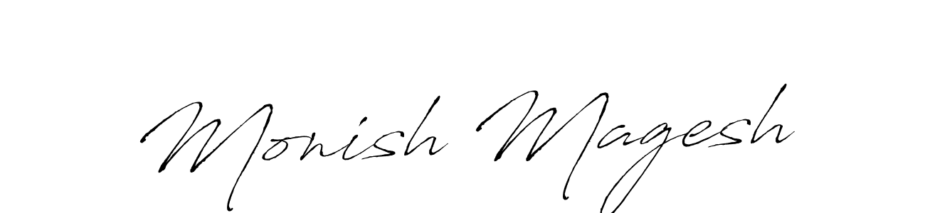 Make a beautiful signature design for name Monish Magesh. With this signature (Antro_Vectra) style, you can create a handwritten signature for free. Monish Magesh signature style 6 images and pictures png