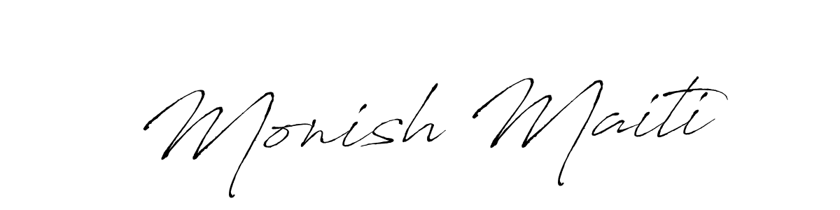 Also we have Monish Maiti name is the best signature style. Create professional handwritten signature collection using Antro_Vectra autograph style. Monish Maiti signature style 6 images and pictures png