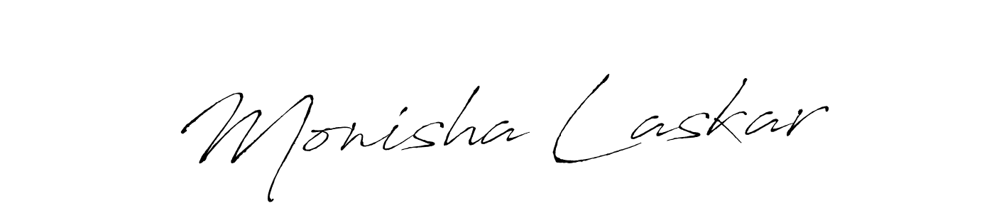 Make a beautiful signature design for name Monisha Laskar. With this signature (Antro_Vectra) style, you can create a handwritten signature for free. Monisha Laskar signature style 6 images and pictures png