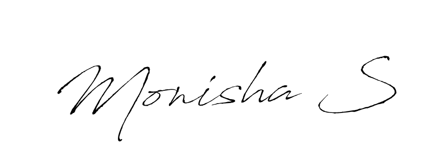 if you are searching for the best signature style for your name Monisha S. so please give up your signature search. here we have designed multiple signature styles  using Antro_Vectra. Monisha S signature style 6 images and pictures png