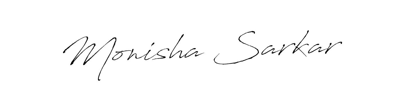 Make a beautiful signature design for name Monisha Sarkar. With this signature (Antro_Vectra) style, you can create a handwritten signature for free. Monisha Sarkar signature style 6 images and pictures png