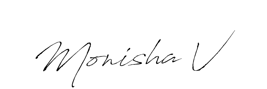 Also we have Monisha V name is the best signature style. Create professional handwritten signature collection using Antro_Vectra autograph style. Monisha V signature style 6 images and pictures png