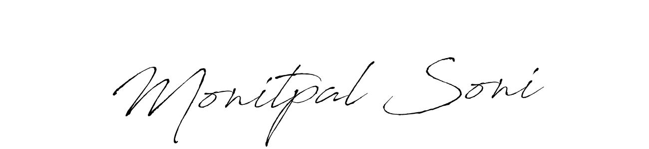 It looks lik you need a new signature style for name Monitpal Soni. Design unique handwritten (Antro_Vectra) signature with our free signature maker in just a few clicks. Monitpal Soni signature style 6 images and pictures png