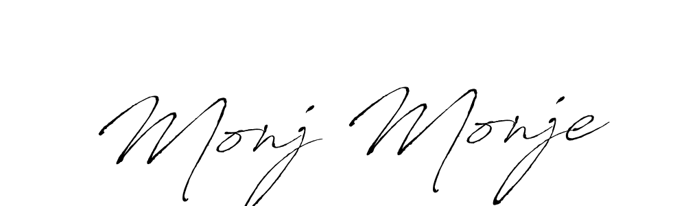 The best way (Antro_Vectra) to make a short signature is to pick only two or three words in your name. The name Monj Monje include a total of six letters. For converting this name. Monj Monje signature style 6 images and pictures png