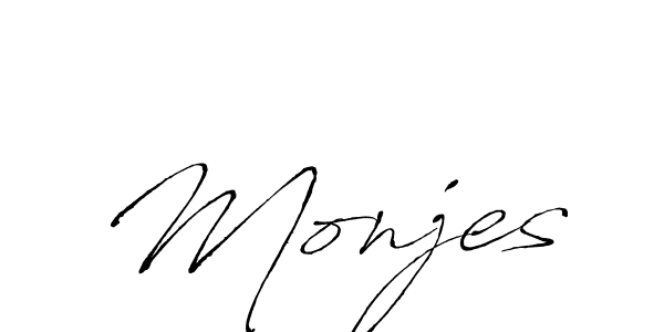 Make a beautiful signature design for name Monjes. With this signature (Antro_Vectra) style, you can create a handwritten signature for free. Monjes signature style 6 images and pictures png