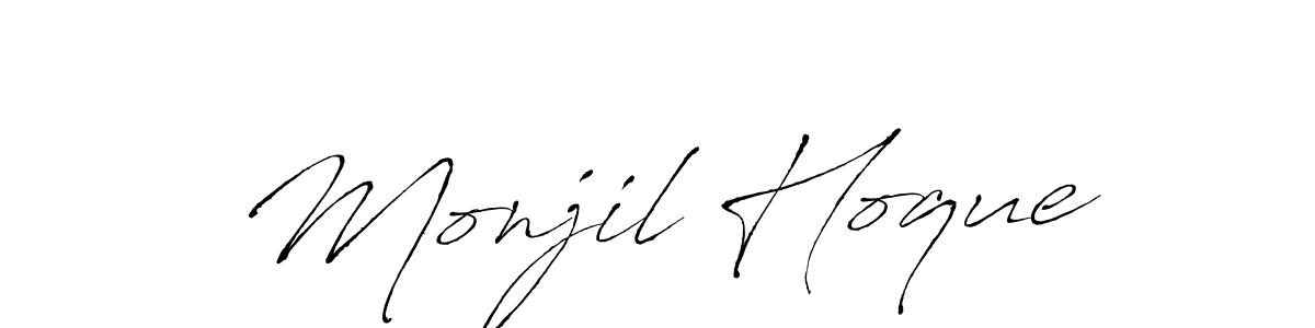 This is the best signature style for the Monjil Hoque name. Also you like these signature font (Antro_Vectra). Mix name signature. Monjil Hoque signature style 6 images and pictures png