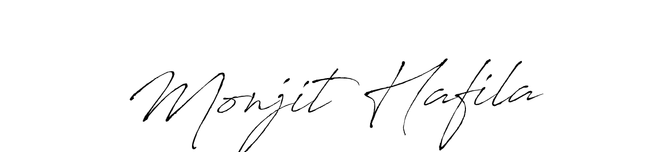 Design your own signature with our free online signature maker. With this signature software, you can create a handwritten (Antro_Vectra) signature for name Monjit Hafila. Monjit Hafila signature style 6 images and pictures png