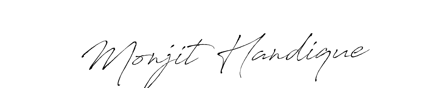 It looks lik you need a new signature style for name Monjit Handique. Design unique handwritten (Antro_Vectra) signature with our free signature maker in just a few clicks. Monjit Handique signature style 6 images and pictures png