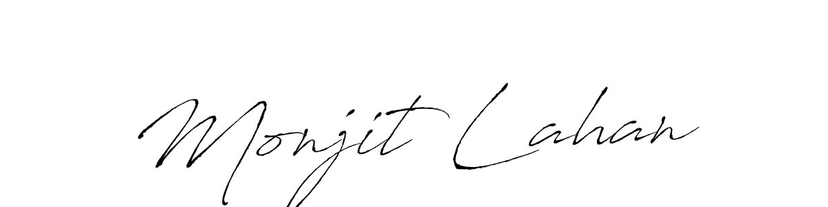 Design your own signature with our free online signature maker. With this signature software, you can create a handwritten (Antro_Vectra) signature for name Monjit Lahan. Monjit Lahan signature style 6 images and pictures png