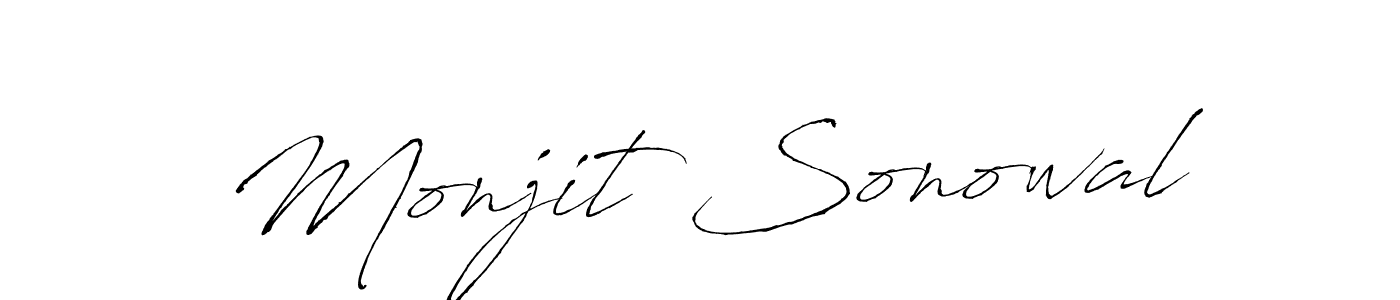 How to make Monjit Sonowal signature? Antro_Vectra is a professional autograph style. Create handwritten signature for Monjit Sonowal name. Monjit Sonowal signature style 6 images and pictures png
