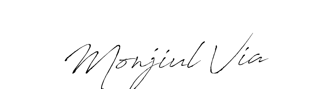 You should practise on your own different ways (Antro_Vectra) to write your name (Monjiul Via) in signature. don't let someone else do it for you. Monjiul Via signature style 6 images and pictures png