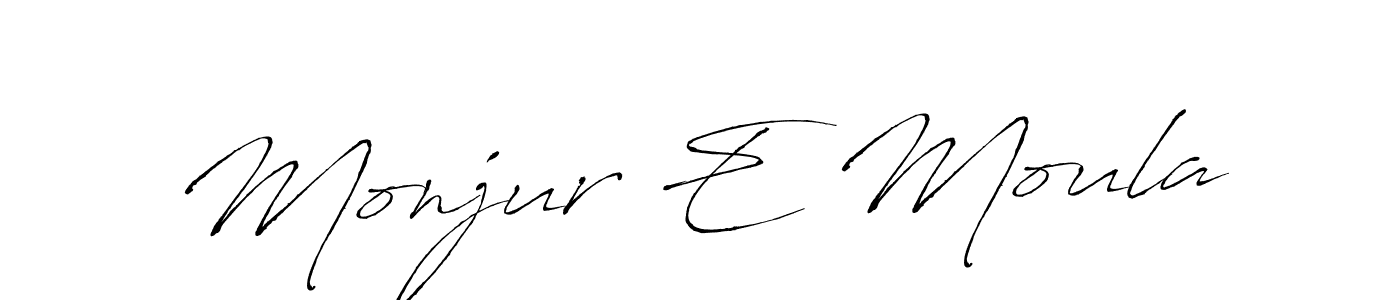 This is the best signature style for the Monjur E Moula name. Also you like these signature font (Antro_Vectra). Mix name signature. Monjur E Moula signature style 6 images and pictures png