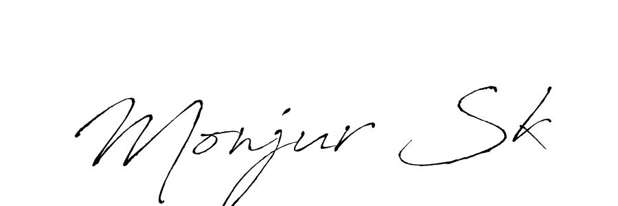 Create a beautiful signature design for name Monjur Sk. With this signature (Antro_Vectra) fonts, you can make a handwritten signature for free. Monjur Sk signature style 6 images and pictures png