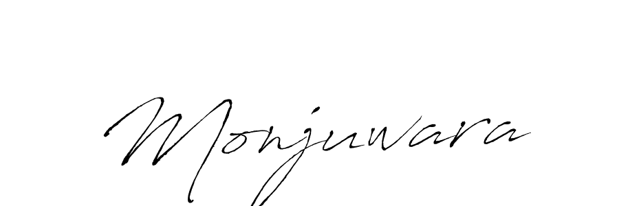 Monjuwara stylish signature style. Best Handwritten Sign (Antro_Vectra) for my name. Handwritten Signature Collection Ideas for my name Monjuwara. Monjuwara signature style 6 images and pictures png