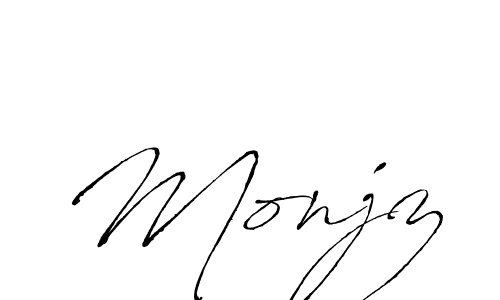 Antro_Vectra is a professional signature style that is perfect for those who want to add a touch of class to their signature. It is also a great choice for those who want to make their signature more unique. Get Monjz name to fancy signature for free. Monjz signature style 6 images and pictures png