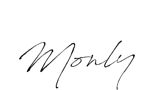 Design your own signature with our free online signature maker. With this signature software, you can create a handwritten (Antro_Vectra) signature for name Monly. Monly signature style 6 images and pictures png