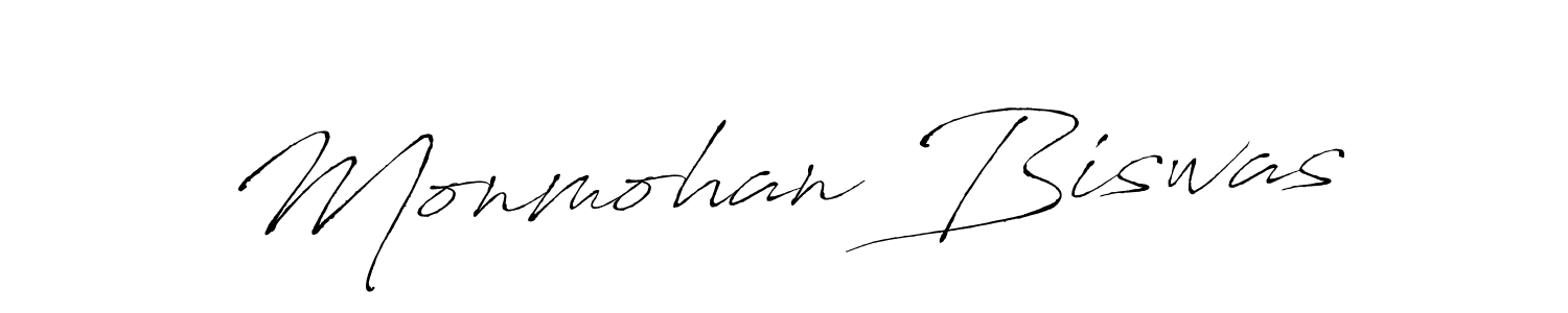 Make a beautiful signature design for name Monmohan Biswas. With this signature (Antro_Vectra) style, you can create a handwritten signature for free. Monmohan Biswas signature style 6 images and pictures png