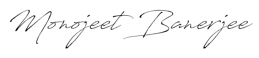 Generate high-definition signature styles for Monojeet Banerjee. The Antro_Vectra typeface ensures crisp legibility and sophisticated design. Monojeet Banerjee signature style 6 images and pictures png