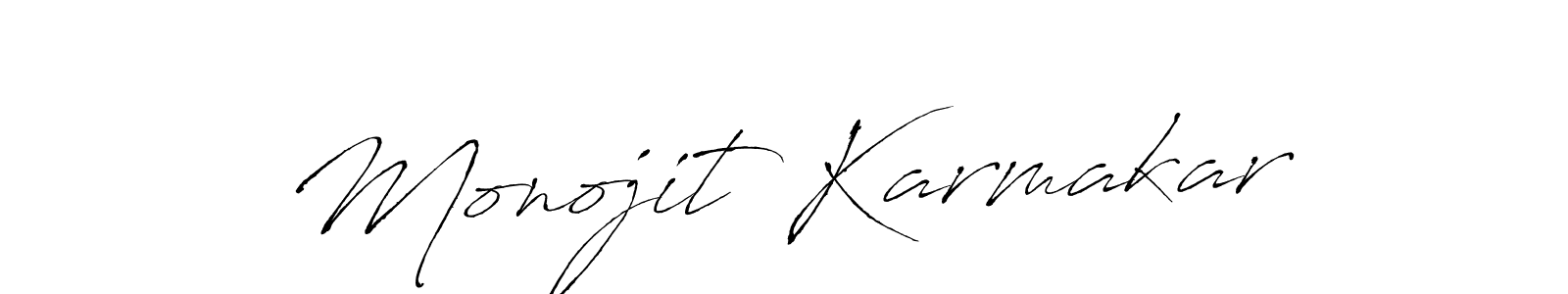 How to make Monojit Karmakar name signature. Use Antro_Vectra style for creating short signs online. This is the latest handwritten sign. Monojit Karmakar signature style 6 images and pictures png
